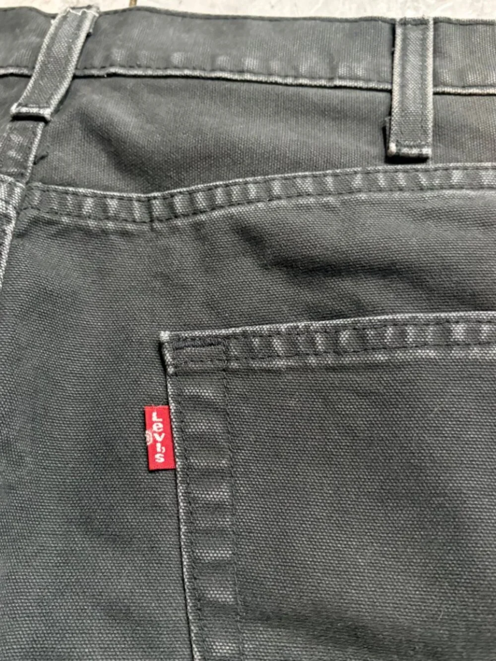 Levi's Double Knee Carpenter Jeans 36x30 Black Baggy Workwear Y2K